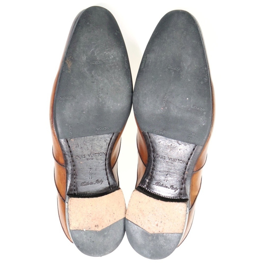 LOUIS VUITTON Plain Toe Lace-up Leather Dress Business Shoes Brown MT0120 Used 8 thumbnail 5