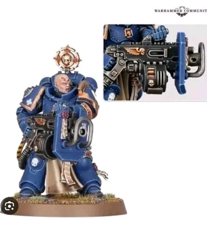 Space Marines Company Heroes Single Miniature Veteran with Heavy Bolter 40k GW