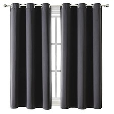 Grommet Blackout Curtains for Bedroom and 42"W x 63"L Pack of 2 Dark Grey