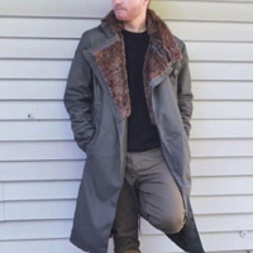 Mens Officer K Ryan Gosling 2049 Blade Runner Long Trench Cotton Coat Jacket - product listing photo