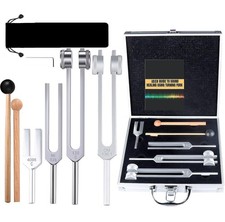 4Pcs Tuning Fork Medical Sound Healing Set 128Hz, OM 136.1Hz, MI 528Hz, 4096H...