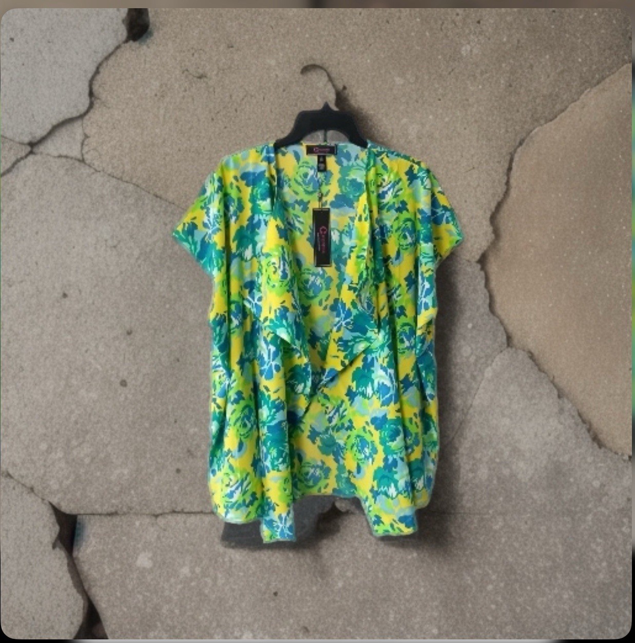 C Wonder by Christian Siriano Floral Blouse/open Kimono Style  women's Sz 1x