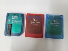  3 Sony Playstation 2 PS2 8MB Memory Cards 2 - OEM MagicGate  1 - MadCatz 8mb