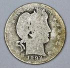 1892 Barber Quarter 25C 90% Silver USA Coin Philadelphia Mint Liberty Head