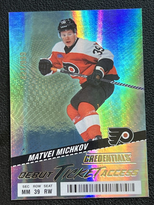 24-25 2024-25 UPPER DECK CREDENTIALS MATVEI MICHKOV DEBUT TICKET /999 RC ROOKIE