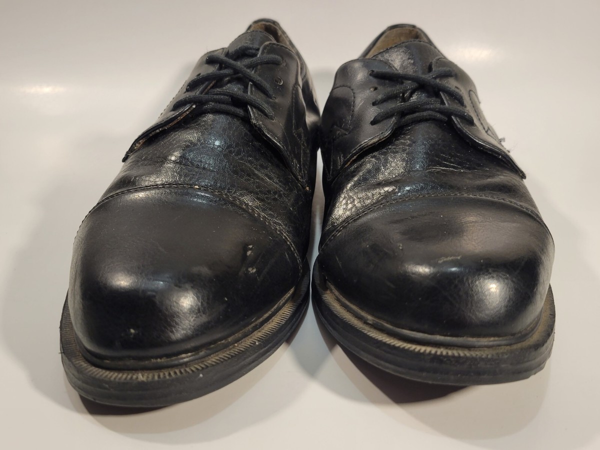 Chancellors Mens 11 M EU 45 Black Cap Toe Oxford Dress Shoe 