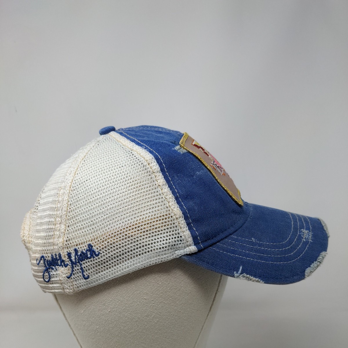 Judith March Blue Denim Texas Trucker Hat Judith March Patchwork Texas Trucker Hat Blue One Size  main image 4