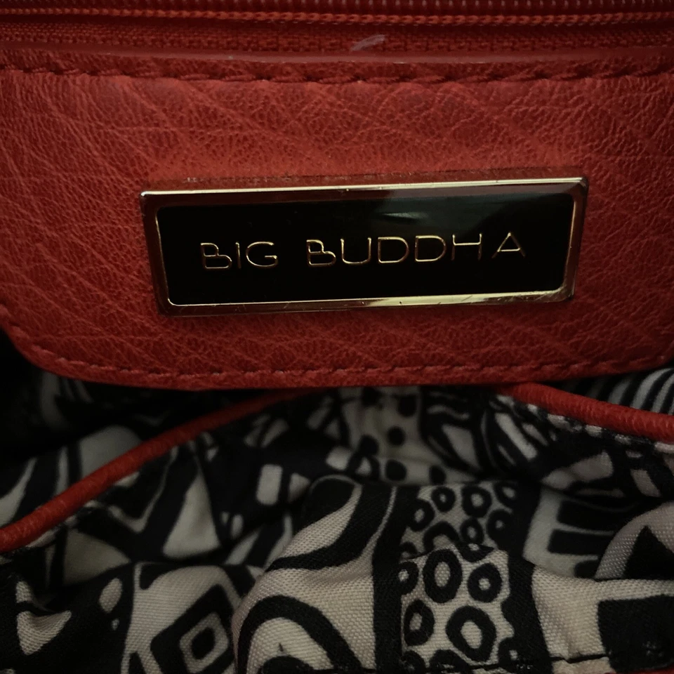Bolso de hombro Big Buddha Satchel con cordón y borlas rojo tomate Foto 4 de 4