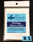 PVA Bags x 100 - 100mm x 125mm - Fast Dissolving - Carp - Fishing Pellets.com