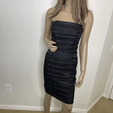 Black Halo Eve Strapless Dress Size 2 Cocktail Bodycon Mini Pencil Sheath Formal