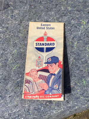 1950 s Standard Oil Eastern United States Road Map *RARE*