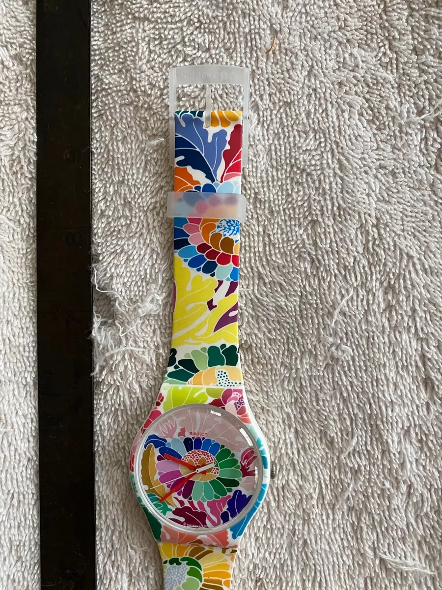 Vintage Swatch Watch Colorful and Floral V8 SR1130SW