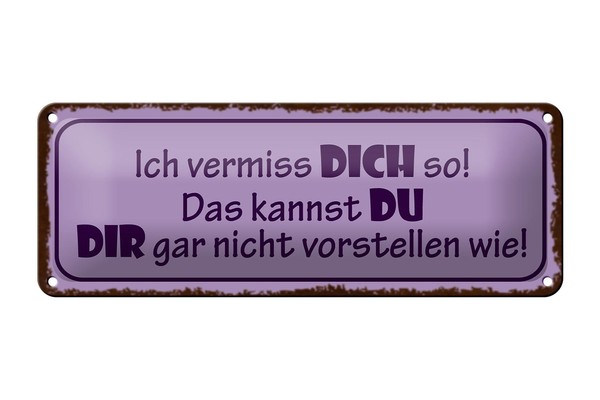 Blechschild Spruch 27X10Cm Vermiss Dich So Nicht Vorstellen Deko Schild Tin Sign-image