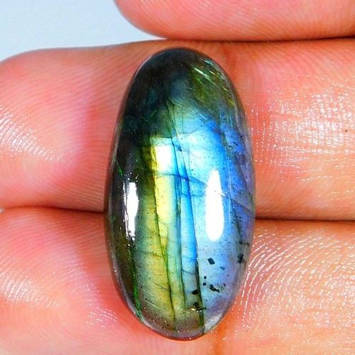 Pierre Labradorite Flamboyante Naturelle - 43,25 Carats, Cabochon Coussin - Inde