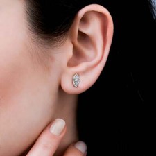 Diamant Ohrstecker Paar Oval 14K Gold 585er 0,28ct Brillanten VS G-H 