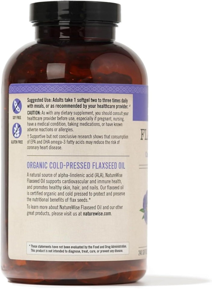 NatureWise Flaxseed Oil 1200 mg Fish Free Omega 3 Supplement eBay