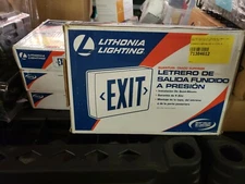 LITHONIA LIGHTING LQC W 1 R EL N Quantum Series Cast Aluminum LED Exit Sign/
