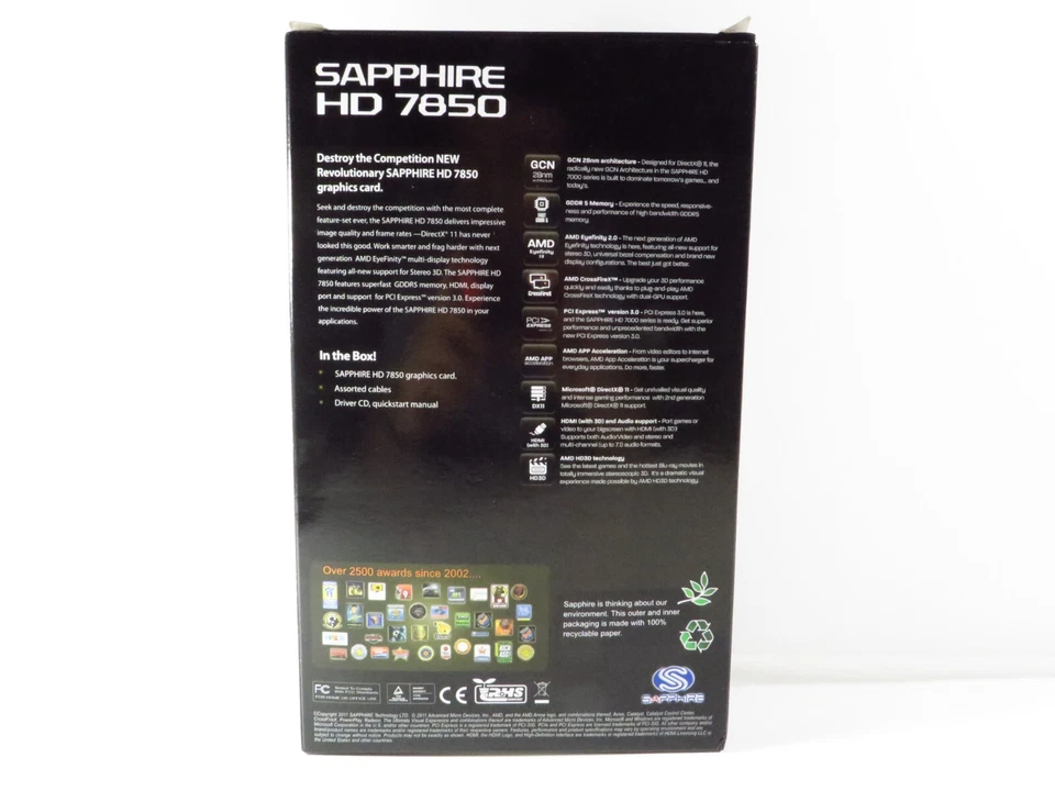 Sapphire Radeon HD 7850 OC 1GB GDDR5 - DUAL-X - DVI HDMI DP Full Retail, NEW - Image 2 of 4