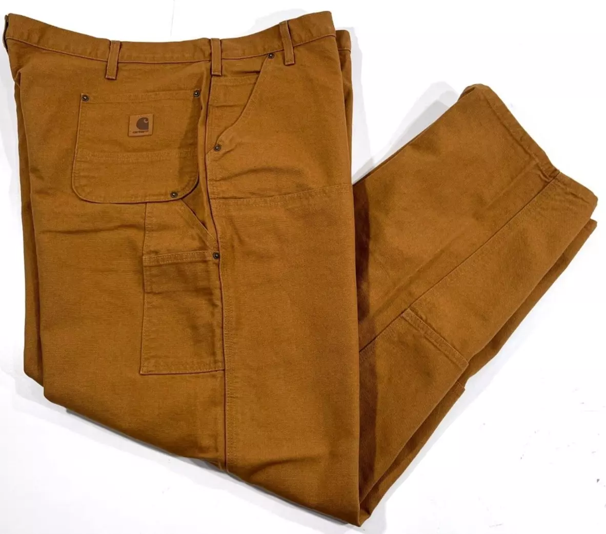 CARHARTT B136 MENS WASHED DUCK DOUBLE FRONT WORK DUNGAREE PANTS