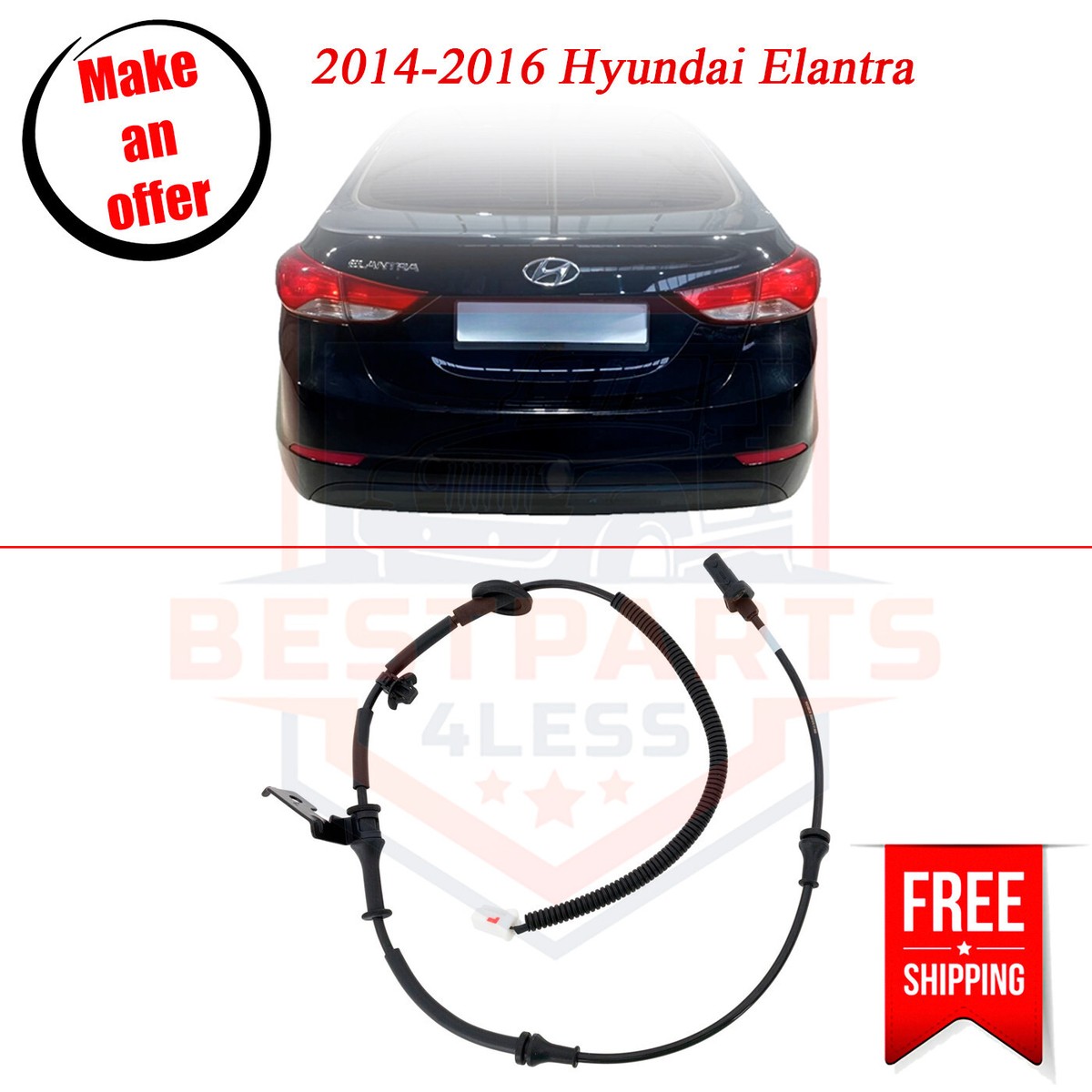 Rear Right ABS Wheel Speed Sensor – Fits 2014-2016 Hyundai Elantra 1.8L / 2.0L (US Built)