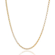 14k SOLID Gold Rolo Link 1.2mm 1.5mm 2mm Chain Curb Necklace 16" 18" 20" - Italy