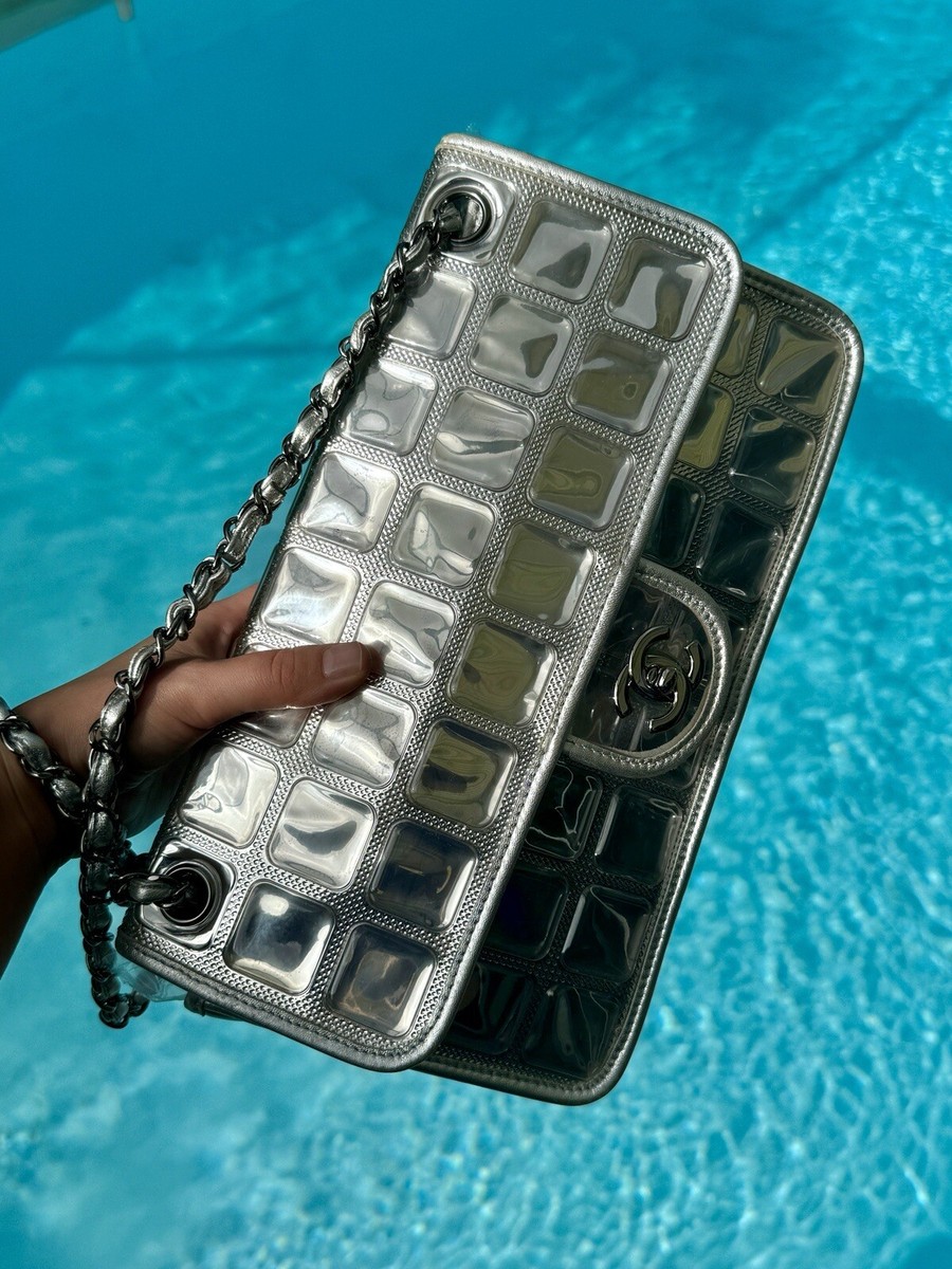 Chanel Silver PVC Ice Cube Limited Edition Classic Single