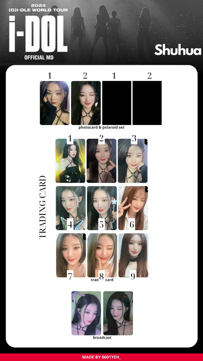 G)I-DLE WORLD TOUR I-DOL PHOTOCARD TRADING SET POLA OFFICIAL G)I-DLE WORLD TOUR I-DOL PHOTOCARD TRADING SET POLA OFFICIAL