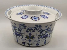 Vintage Figgjo Norway Lotte Flint Turi Blue Design Round Covered Server Dish Lid