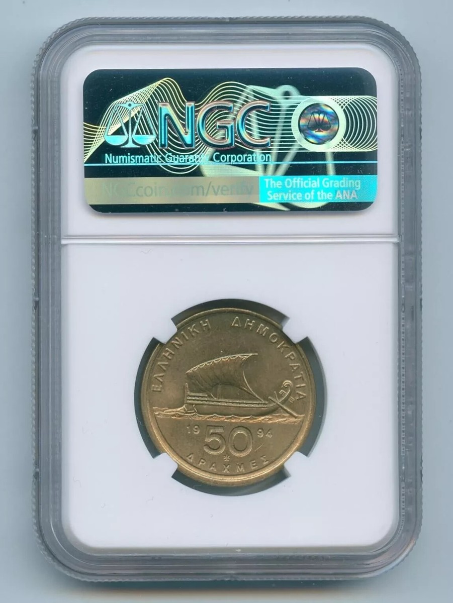 GREECE 1994 Fifty 50 Drachmes - KM# 147 - NGC MS 65 | eBay