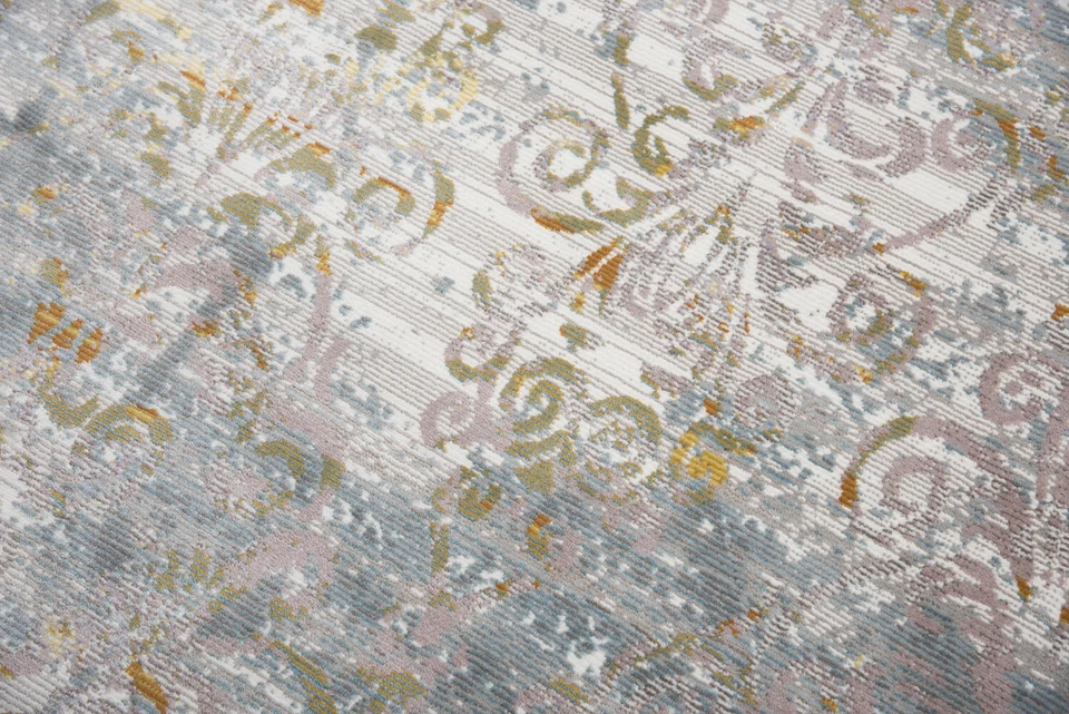 Rizzy Rugs Blue Petals Vines Bulbs Scrolls Contemporary Area Rug Floral PRI106 - Image 3 of 4