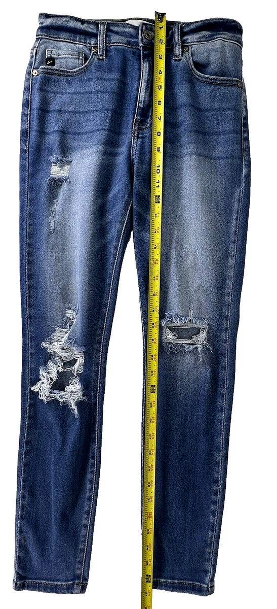 Vintage Kancan Y2K Rn #144635 Size 5/26 Distressed Stretch Jeans