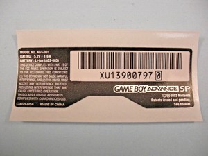 NEW-Nintendo-Game-Boy-Advance-GBA-SP-AGS-001-Replacement-Sticker-Label-FAST-SHIP