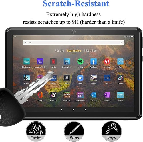 2 Pcs Amazon Fire HD 10 13th Generation 2023 Screen Protector 9H Tempered Glass - Picture 4 of 11