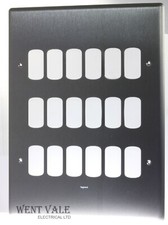 Legrand Synergy - 7331 86 - Brushed Steel 18 Module Grid Switch Plate