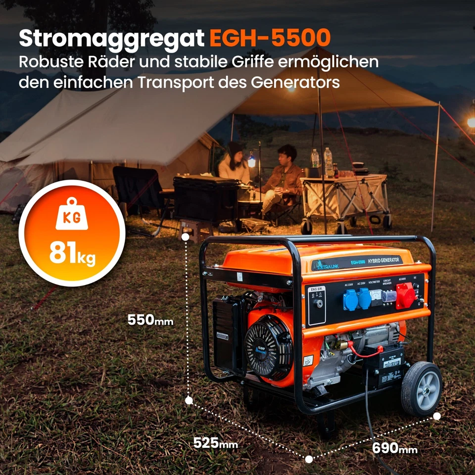 Generator LPG/GAS/BENZIN Stromgenerator 5.5kW Notstromaggregat 2x 230V+400V - Bild 3 von 4