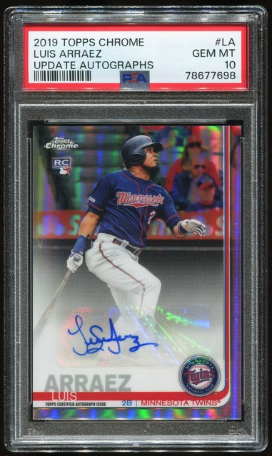 Luis Arraez 2019 Topps Chrome Update REFRACTOR PSA 10 AUTOGRAPH AUTO RC Rookie