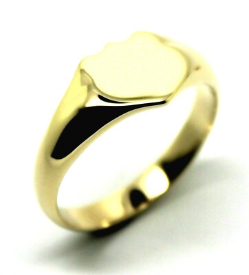 Genuine Heavy 375 Solid 9ct 9k White Or Rose Or Yellow Gold Shield Signet Ring