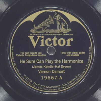 VERNON DALHART He Sure Can Play The Harmonica / Ain'T You Coming VICTOR 19667 EX