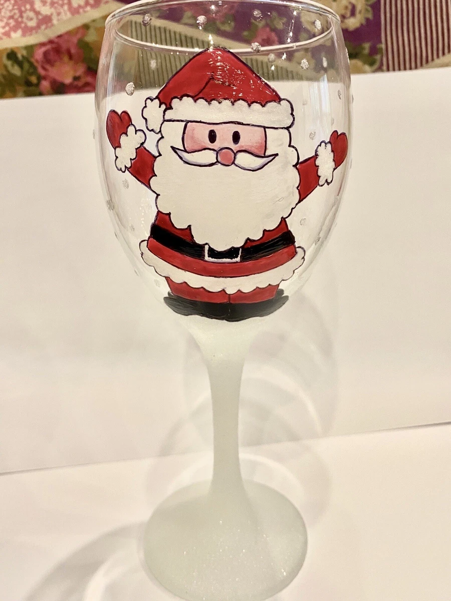 Decorated Wine Glasses Christmas