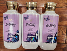 3 BATH  BODY WORKS BUTTERFLY BODY WASH WITH PRO VITAMIN B5  ALOE 10 FL OZ EACH