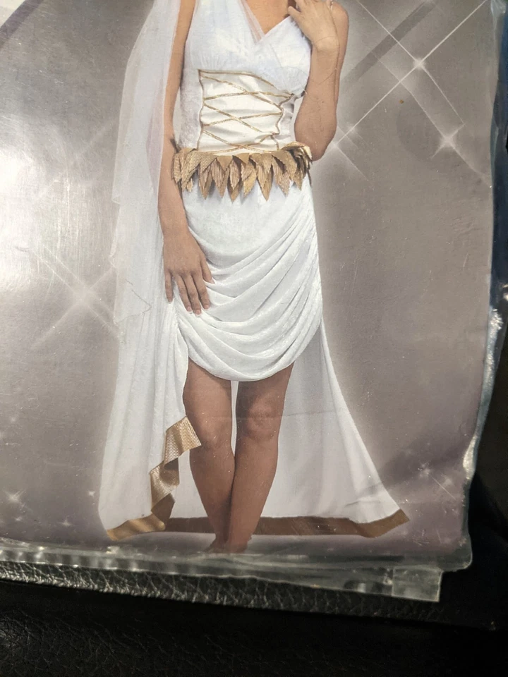 Nuevo Glamorosa Diosa Griega Sexy Disfraz Romano Adulto S Vestido, Tocado y Sandalias Foto 3 de 4