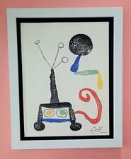 JOAN MIRO + 1971 BEAUTIFUL SIGNED PRINT MOUNTED AND FRAMED + BUY IT NOW!!