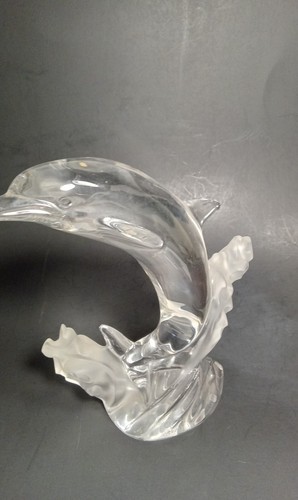 Lennox 1994 Fine Crystal Dolphin Sculpture 7" Lennox 1994 Engraved on Bottom - Picture 17 of 21