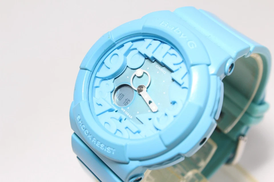 CASIO vintage BGA-130 Blue Analog Digital Neon Dial Baby-G Watch - Image 4 of 4