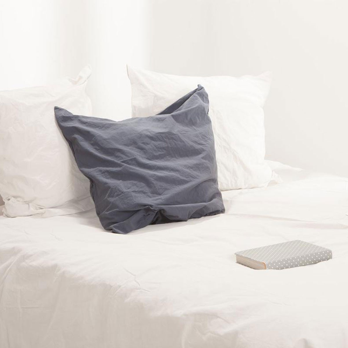 Parure de lit en coton lavé de qualité supérieure blanc 260x240cm chic et lin