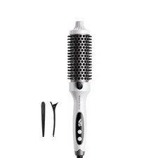 1.5" Heated Round Brush for Blowout, Negative Ion, Ceramic, 5 Temps, Dual Vol...