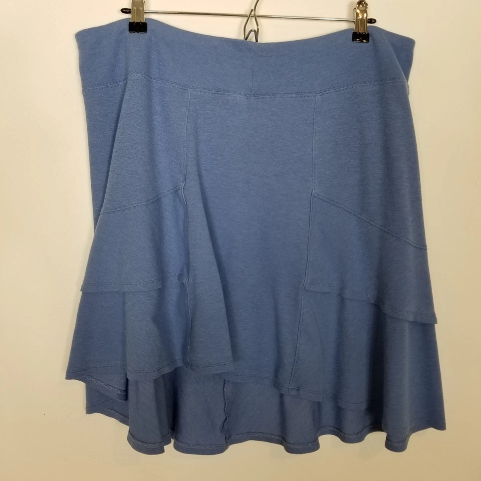 Horny Toad Women Ruffle Hem Skirt Sz XL Blue Pull On Comfort Casual Outdoor - Image 2 of 4