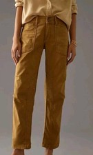 by Anthropologie Womens Sz 27 Khaki Cargo Utility Casual Crop The Wanderer Pants