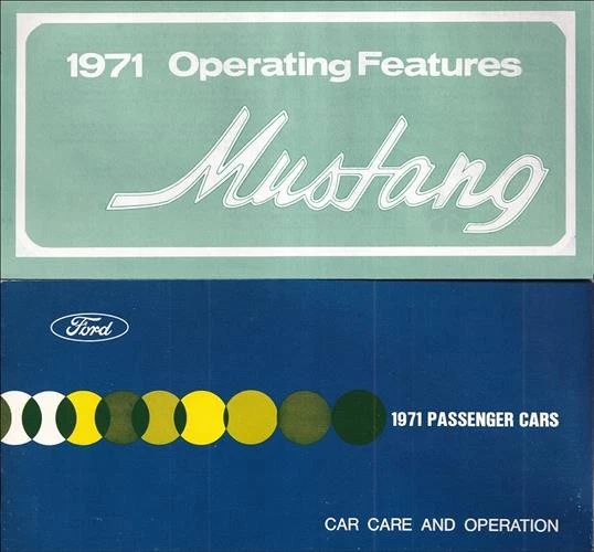 1971 Ford Mustang Owners Manual User Instruction Guide Book Set