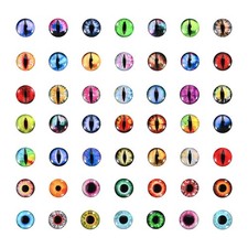6mm Dragon Eyes, 100 Pcs Round Glass Eyes Animals Crochet Eyes, Mixed Color